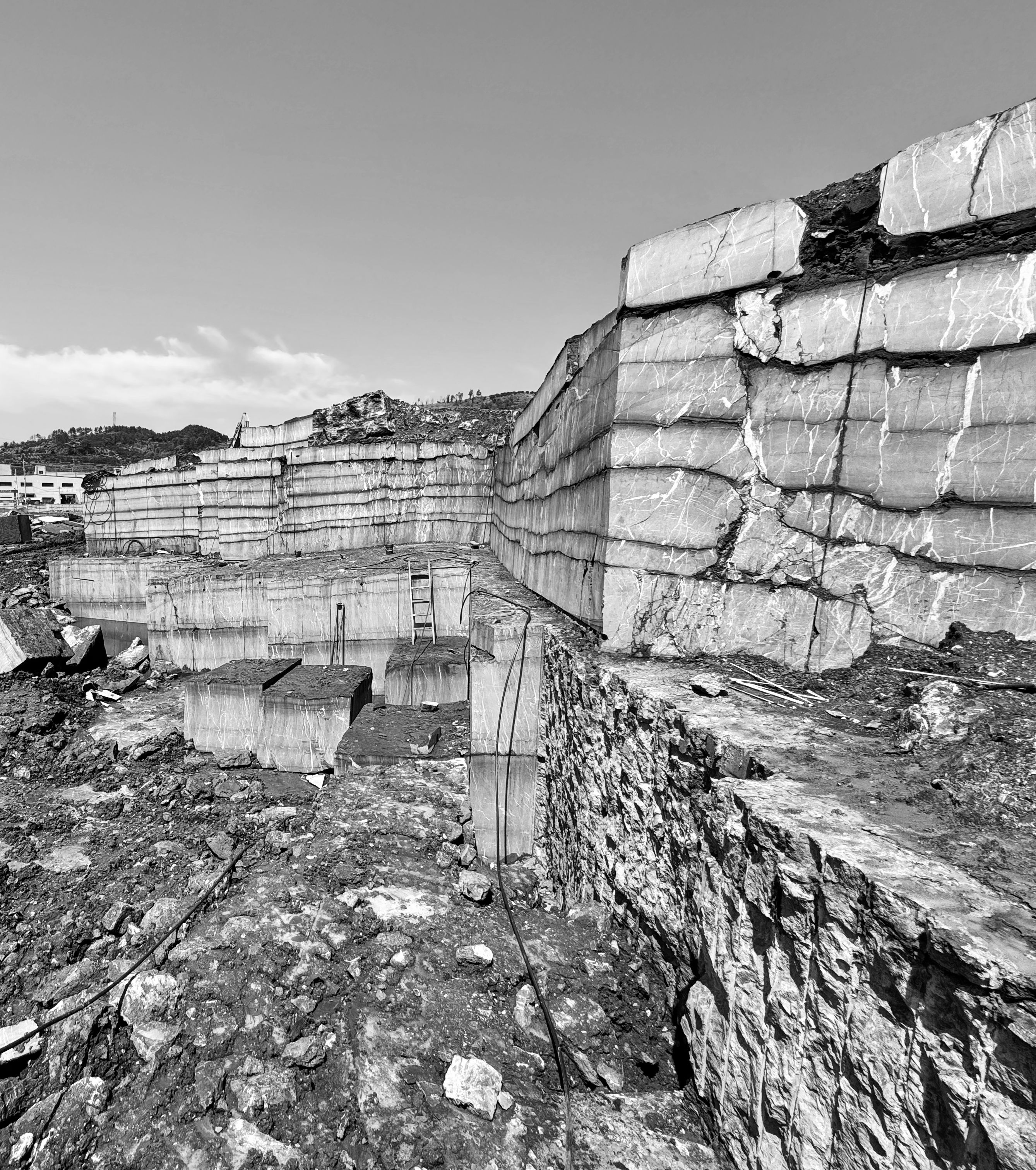 Marble quarry showing natural stone extraction